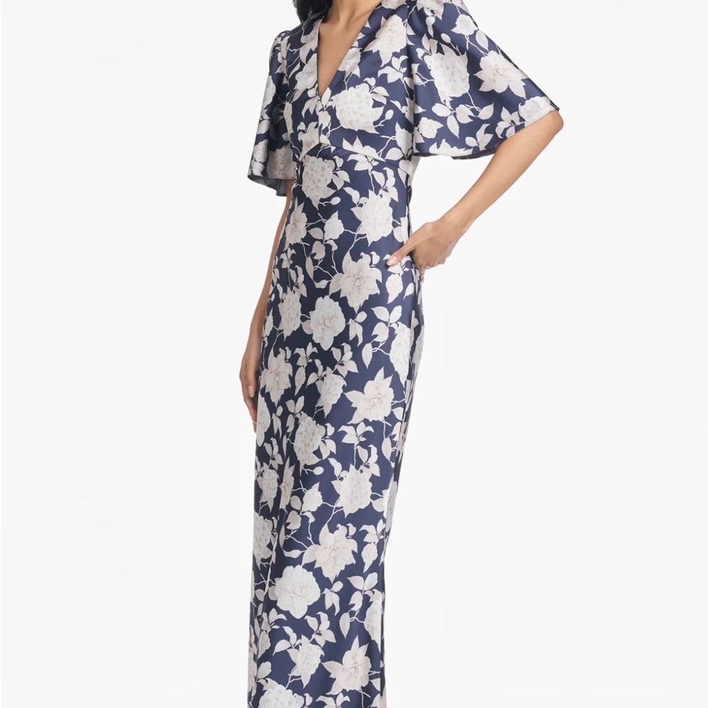 Sachin + Babi Blue and Cream Floral Maxi Dress - Picture 2 of 9
